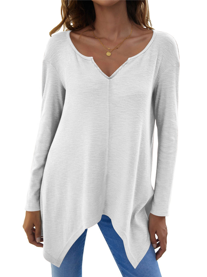 Full Size V-Neck Long Sleeve T-Shirt